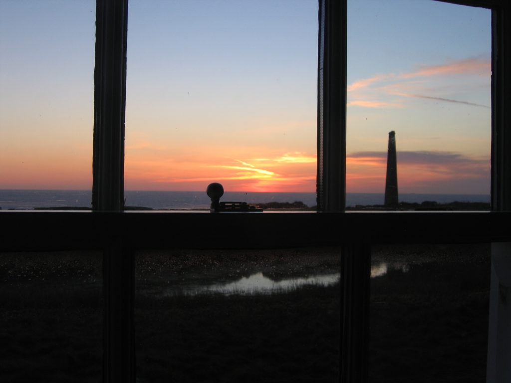 evening sunset view from a cottage on the cliffs, Cornwall