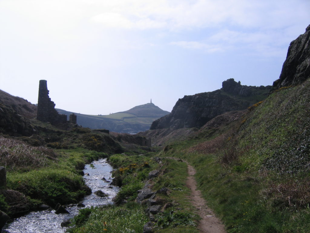 photo of Kenidjack valley with Cape Cornwall in the distance