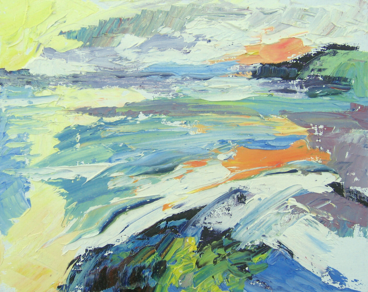 oil painting of the sea, painted from a Skye beach