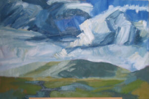 large oil painting in progress 