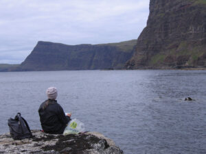 me painting at Ramasaig, en plein air